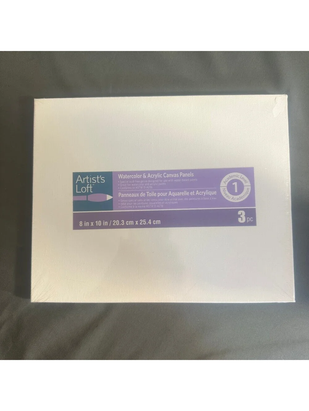 Artists Loft 3 pack Level 1 Watercolor & Acrylic Canvas Pack 8 X 10